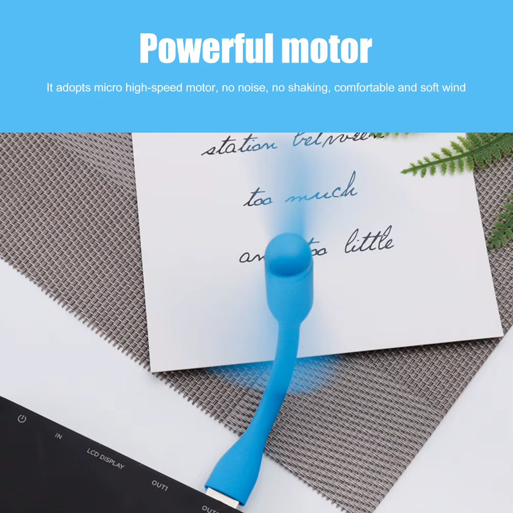 Flexible USB Fan Portable Mini Fan for Power Bank & Notebook & Computer Laptop PC Summer Gadget Electric Car Fan Car Supplies