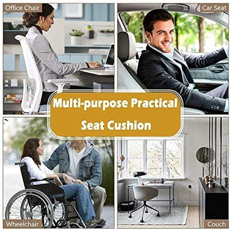 Coussin Voiture Siege,Housse De Siège, Mousse Mémoire Protection Chaise Confortable Antidérapant Tapis Couverture Siège, Pour Auto Bureau Domicile-Noir