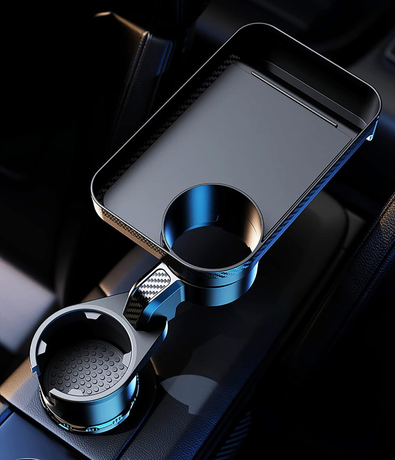 Porte-Gobelet De Voiture Multifonction Avec Plateau Amovible Rotatif À 360 °, Base Réglable