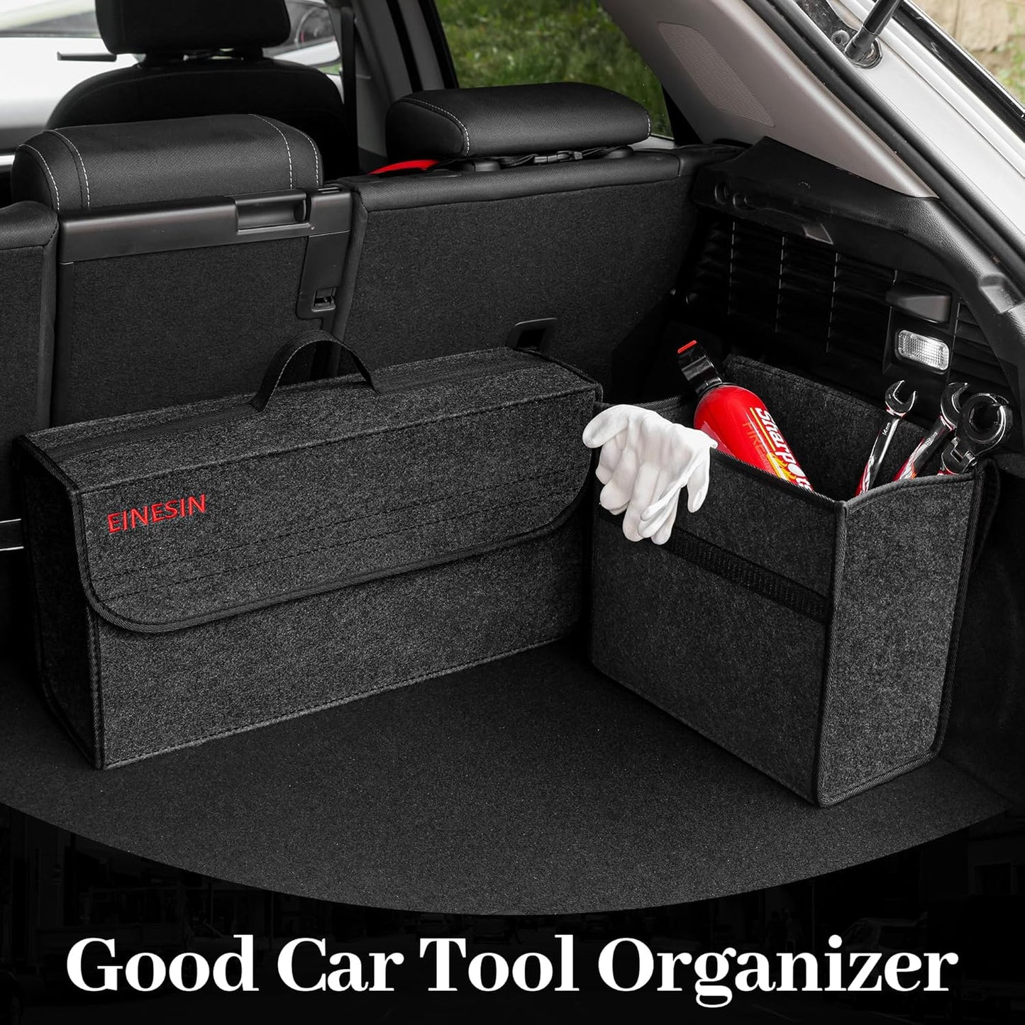 Sac De Coffre Voiture En Feutre, Organisateur De Coffre Pliable, Boite Rangement Pour Outils & Entretien - Shopping Et Accessoires De Voiture (L)
