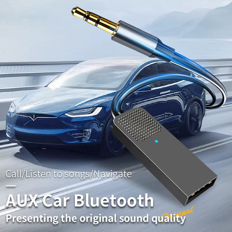 Bluetooth 5.5 Car Kit AUX Audio Receiver USB to 3.5Mm Hifi Stereo Music Navigation Handsfree with Mic Wireless Adapter Transmit