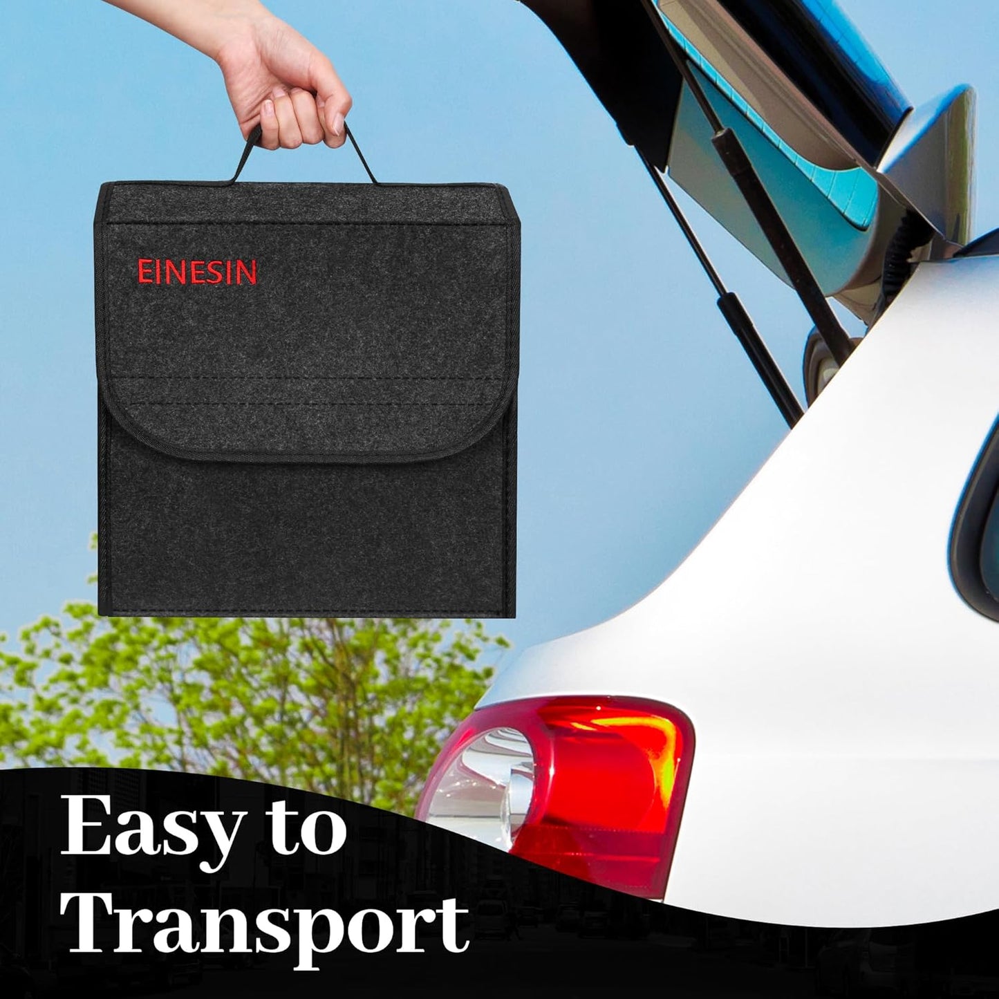 Sac De Coffre Voiture En Feutre, Organisateur De Coffre Pliable, Boite Rangement Pour Outils & Entretien - Shopping Et Accessoires De Voiture (L)