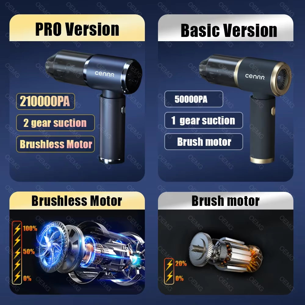 210000PA Car Vacuum Cleaner Mini Wireless Handheld Portable Vacuum Cleaner Strong Suction Vacuum Cleaner Cleaning Machine