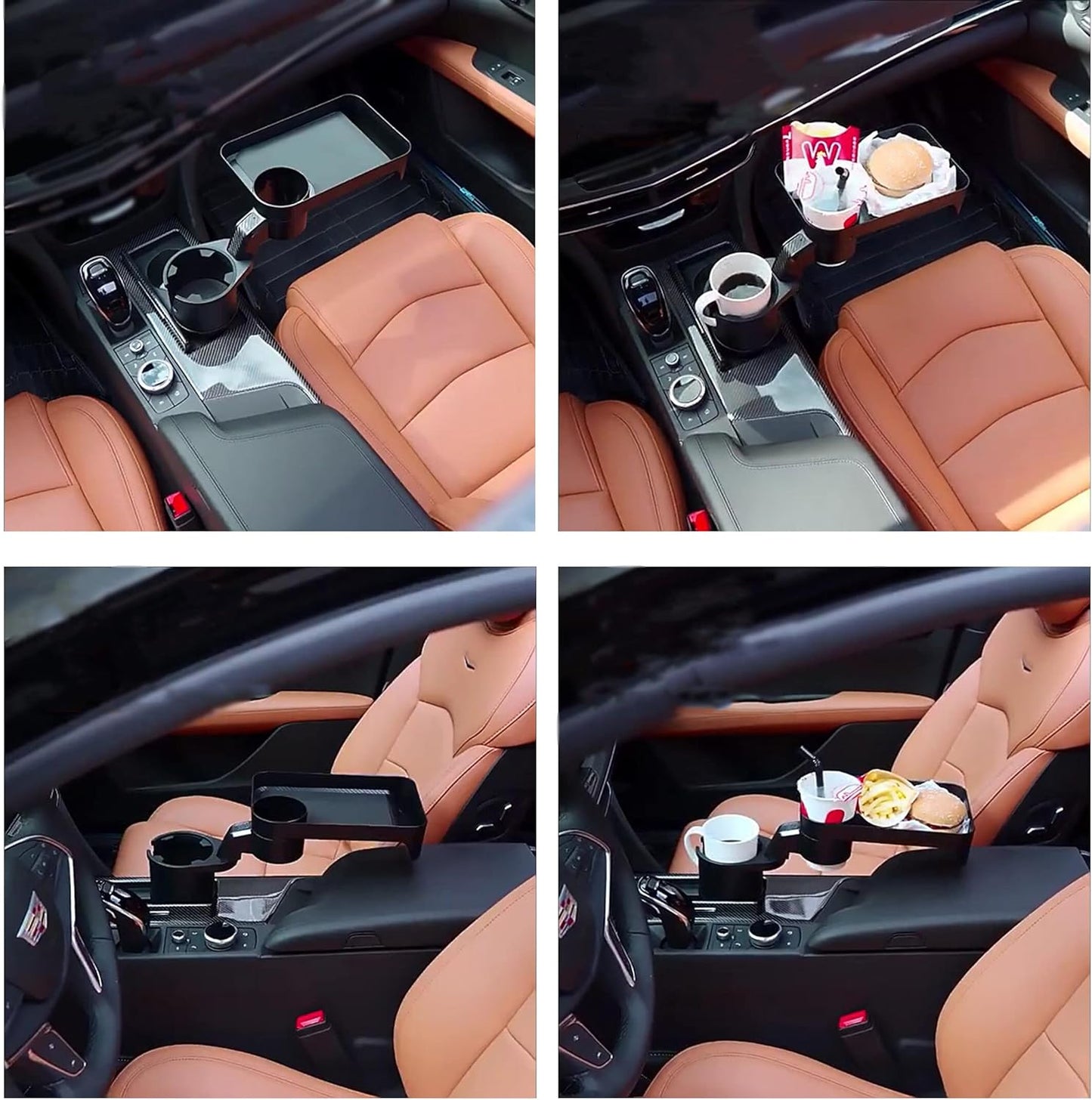 Porte-Gobelet De Voiture Multifonction Avec Plateau Amovible Rotatif À 360 °, Base Réglable