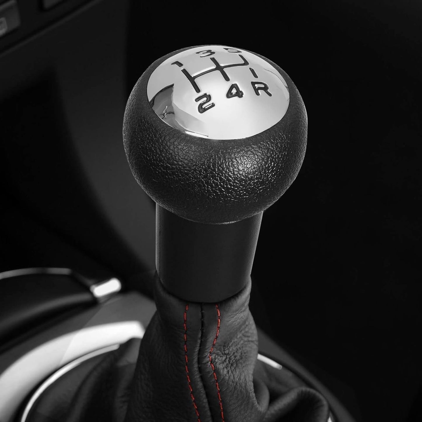 Pommeau De Levier De Vitesses Manuel 5 Vitesses Pour Peugeot 106 107 207 301 307 308 407 408 508 3008 1007 / Pour CITROEN C2 C3 C4 Picasso - Noir Et Argent