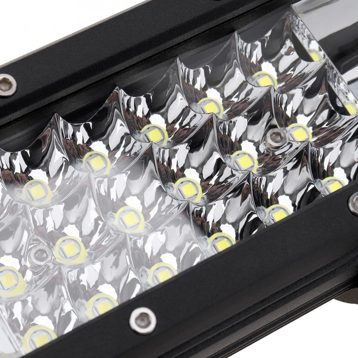 55 Cm 324W Triple Rangée 7D Barre Lumineuse LED De Travail Spot Inondation Combo Faisceau DC 12V-24V 6000K Offroad Véhicules 4X4 ATV Utvs