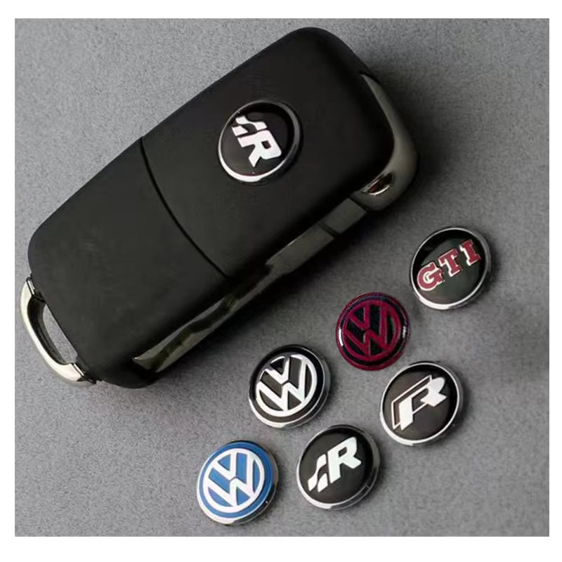 14MM Car Key Stickers Auto Control Keychain Emblem Accessories for VW Rline GTI R Polo Golf Passat Magotan Tiguan GTD