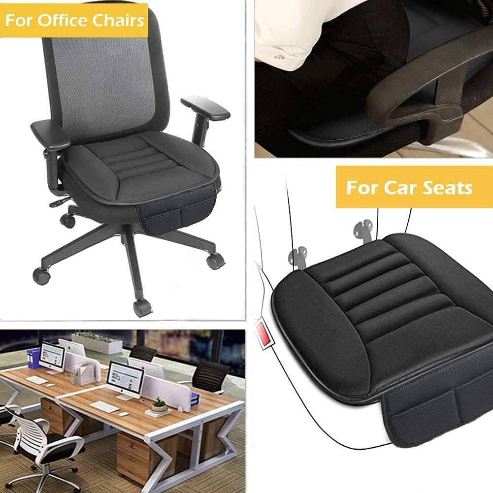 Coussin Voiture Siege,Housse De Siège, Mousse Mémoire Protection Chaise Confortable Antidérapant Tapis Couverture Siège, Pour Auto Bureau Domicile-Noir