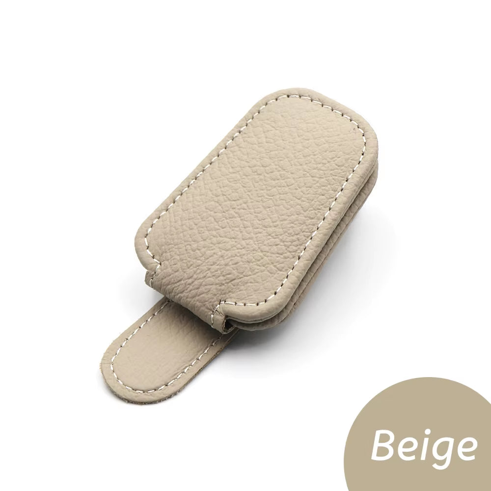 Multifunction Car Sun Visor Glasses Clip Leather Eyeglasses Clip Magnetic Sunglasses Holder Hanger Universal Interior Accessorie
