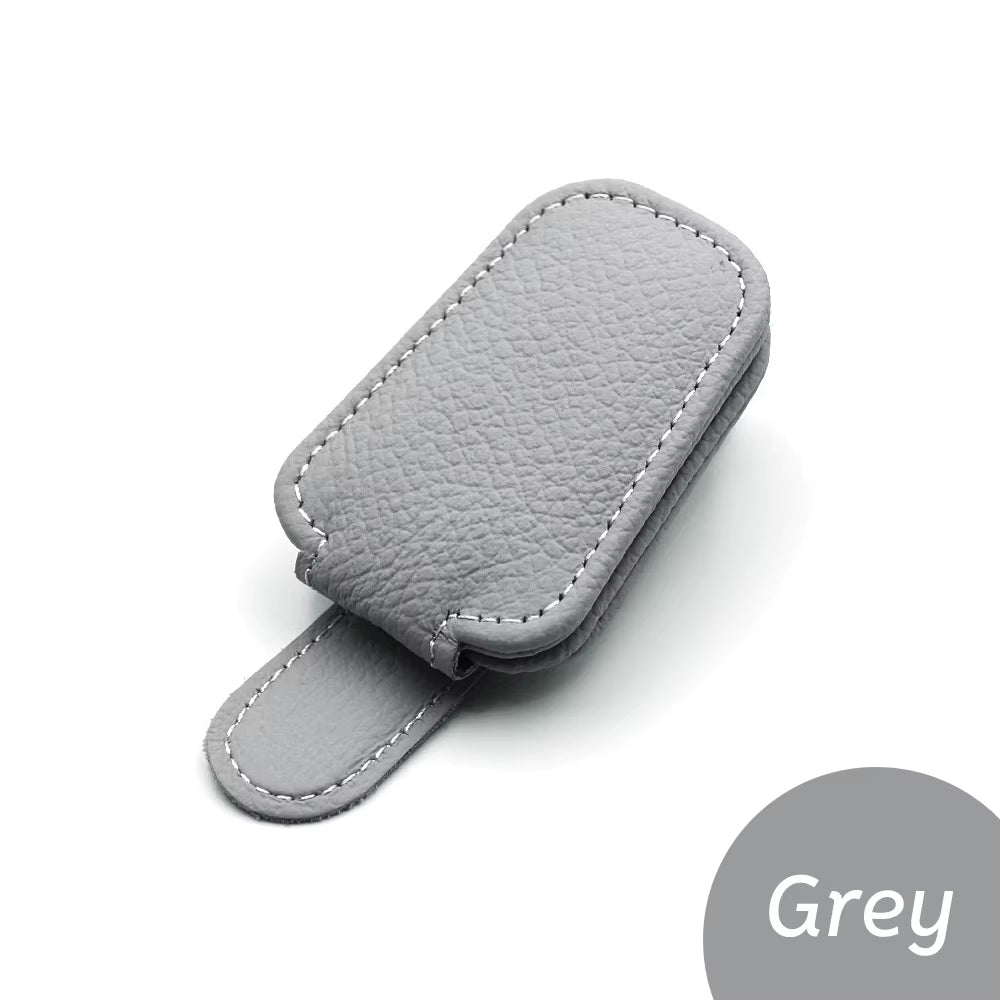 Multifunction Car Sun Visor Glasses Clip Leather Eyeglasses Clip Magnetic Sunglasses Holder Hanger Universal Interior Accessorie