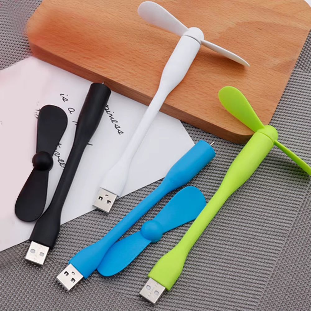 Flexible USB Fan Portable Mini Fan for Power Bank & Notebook & Computer Laptop PC Summer Gadget Electric Car Fan Car Supplies