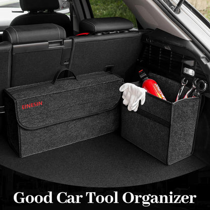 Sac De Coffre Voiture En Feutre, Organisateur De Coffre Pliable, Boite Rangement Pour Outils & Entretien - Shopping Et Accessoires De Voiture (L)