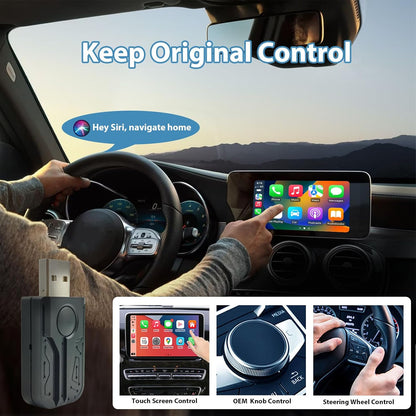 Autonano Adaptateur USB Carplay Sans Fil, Adaptateur Automatique Android, Facile Plug & Play, Compatible Avec Les Voitures À Partir De 2016 Et Iphone Android Phone 2024 Mise À Niveau