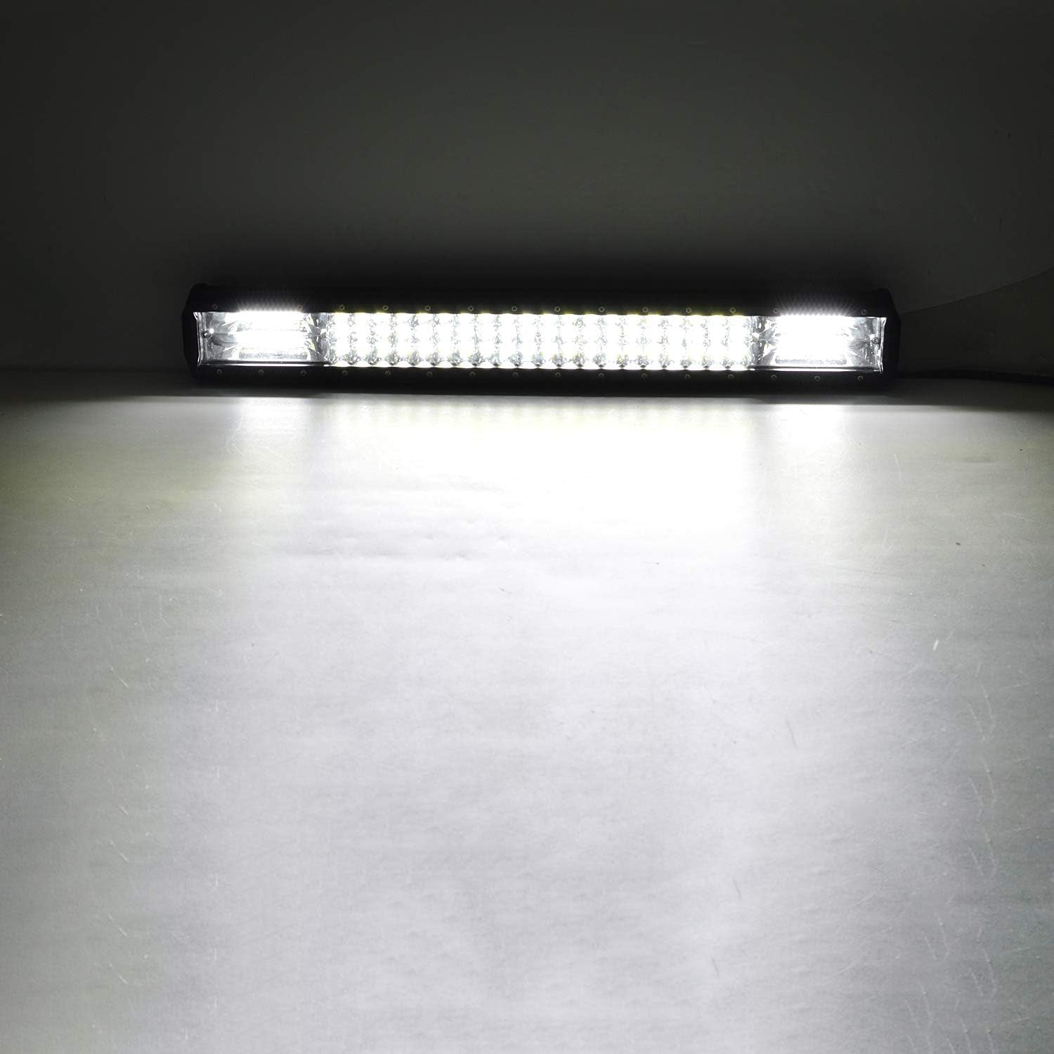 55 Cm 324W Triple Rangée 7D Barre Lumineuse LED De Travail Spot Inondation Combo Faisceau DC 12V-24V 6000K Offroad Véhicules 4X4 ATV Utvs