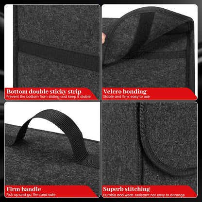 Sac De Coffre Voiture En Feutre, Organisateur De Coffre Pliable, Boite Rangement Pour Outils & Entretien - Shopping Et Accessoires De Voiture (L)