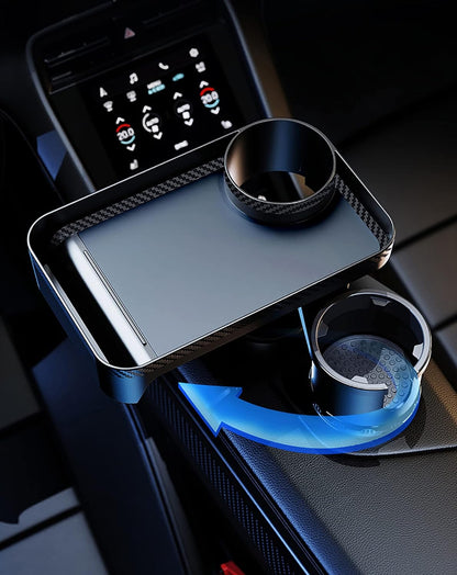 Porte-Gobelet De Voiture Multifonction Avec Plateau Amovible Rotatif À 360 °, Base Réglable