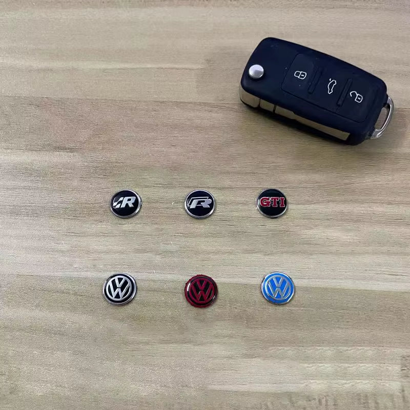 14MM Car Key Stickers Auto Control Keychain Emblem Accessories for  VW Rline GTI R Polo Golf Passat Magotan Tiguan GTD