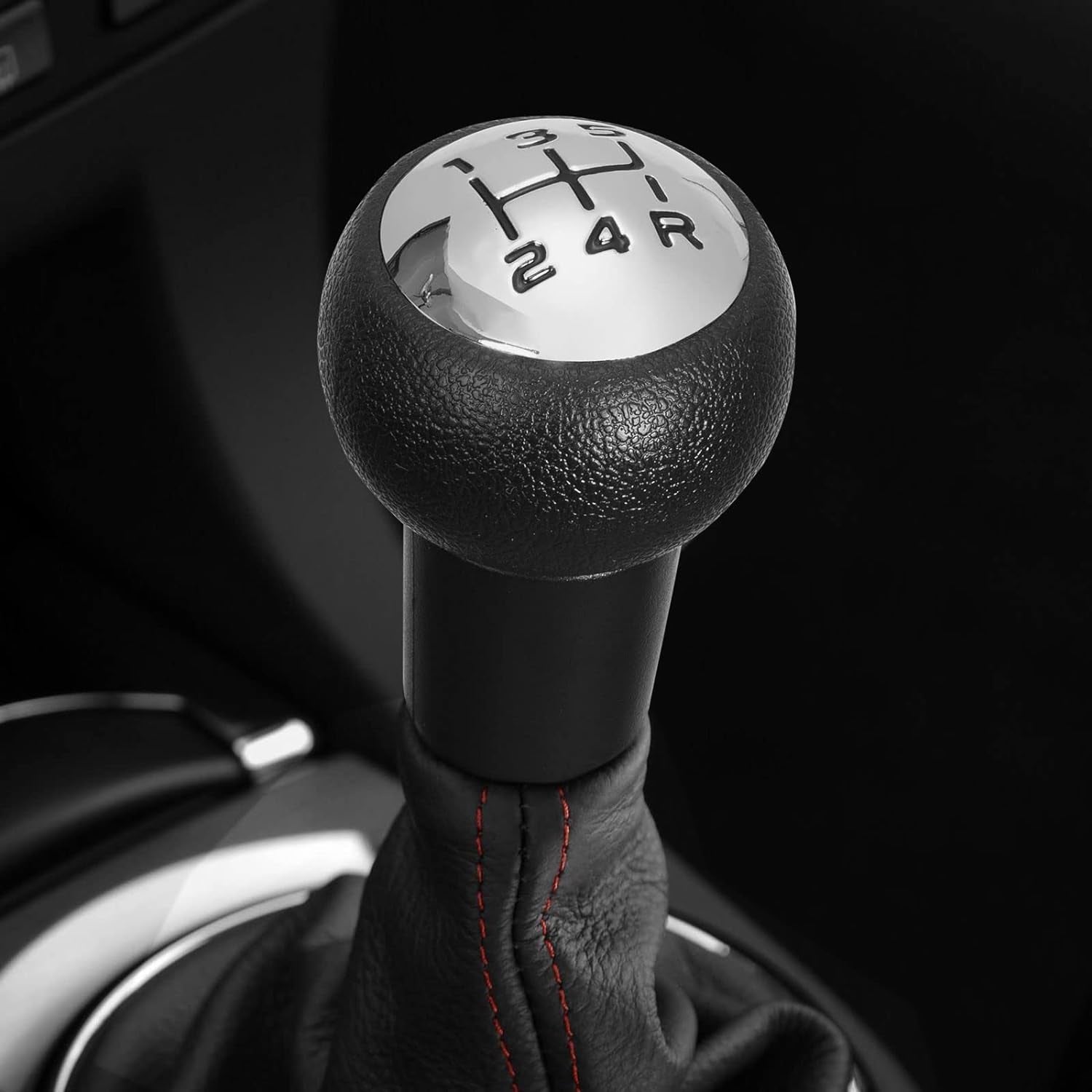 Pommeau De Levier De Vitesses Manuel 5 Vitesses Pour Peugeot 106 107 207 301 307 308 407 408 508 3008 1007 / Pour CITROEN C2 C3 C4 Picasso - Noir Et Argent