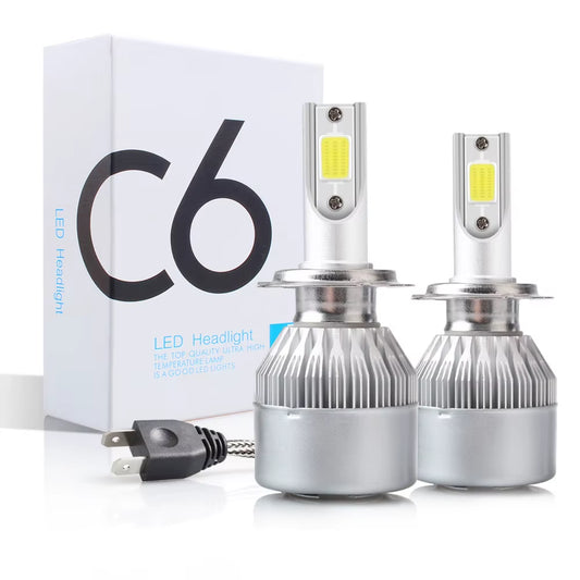 2Pcs C6 36W H11 H4 Hi/Lo H1 H7 COB LED H11 HB3 9005 HB4 9006 Car Headlight Bulbs Car Fog Light 12V 8000LM Auto Headlamps 6000K