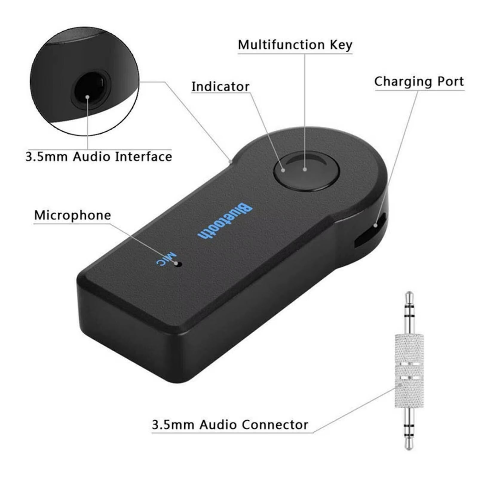 Updated 5.0 Bluetooth Audio Receiver Mini Bluetooth Stereo AUX USB for PC Headphone Car Handfree Wireless Adapter