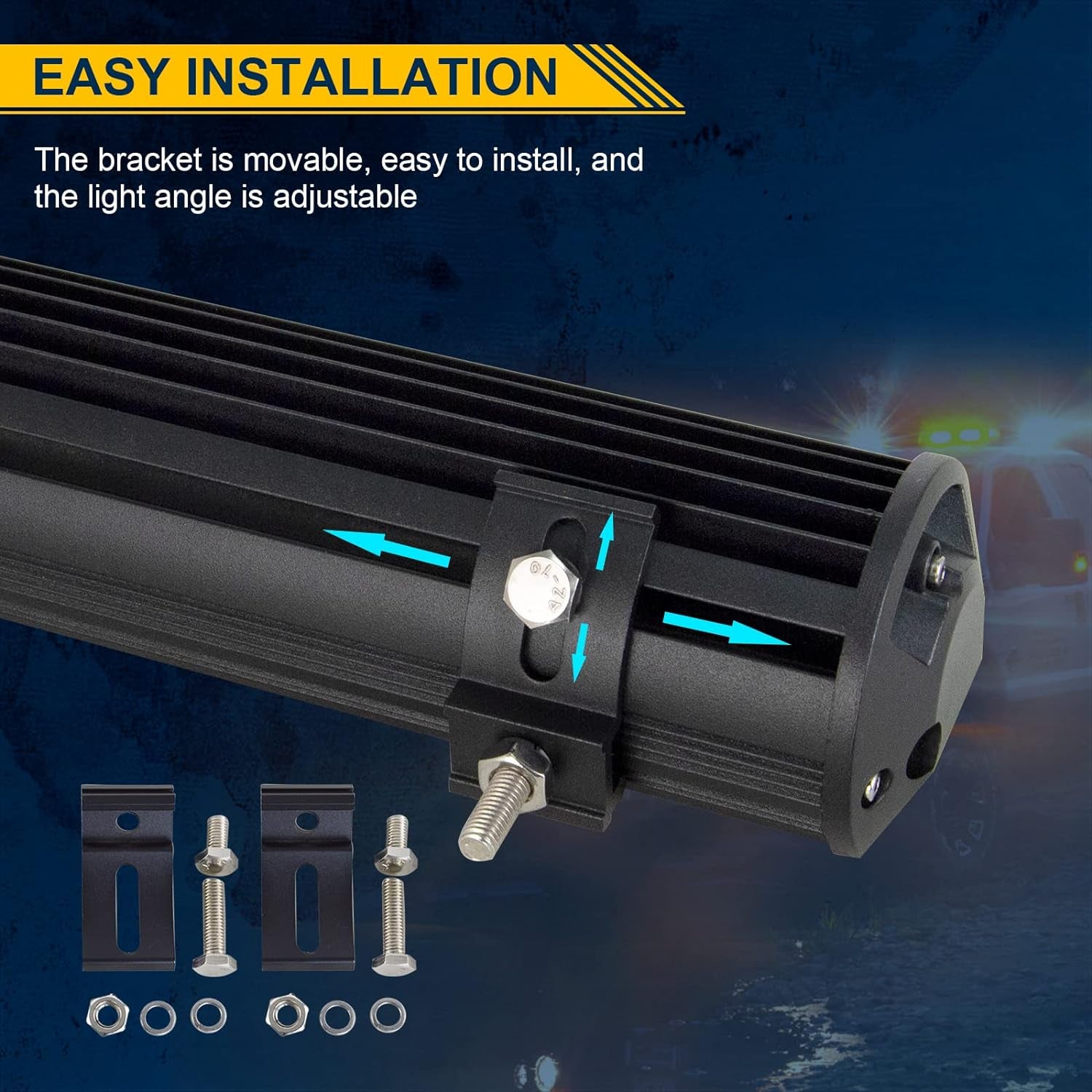 55 Cm 324W Triple Rangée 7D Barre Lumineuse LED De Travail Spot Inondation Combo Faisceau DC 12V-24V 6000K Offroad Véhicules 4X4 ATV Utvs