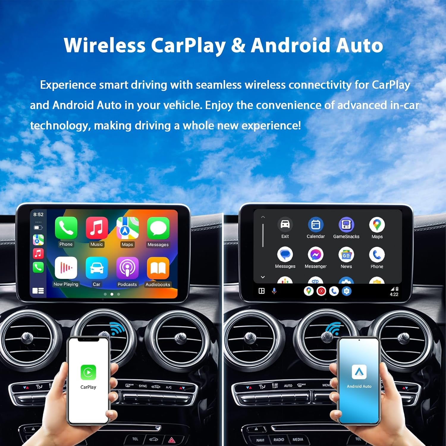 Autonano Adaptateur USB Carplay Sans Fil, Adaptateur Automatique Android, Facile Plug & Play, Compatible Avec Les Voitures À Partir De 2016 Et Iphone Android Phone 2024 Mise À Niveau