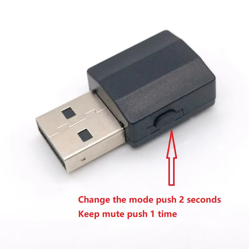 USB Bluetooth-Compatible 5.0 Receiver Transmitter 3.5Mm Car Audio Adapter TV Computer Wireless 2-In-1 Converter Plug and Play